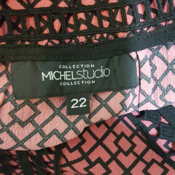 Michel Studio Long Sleeve Top Pink Black Top sz 22 - Picture 5 of 5